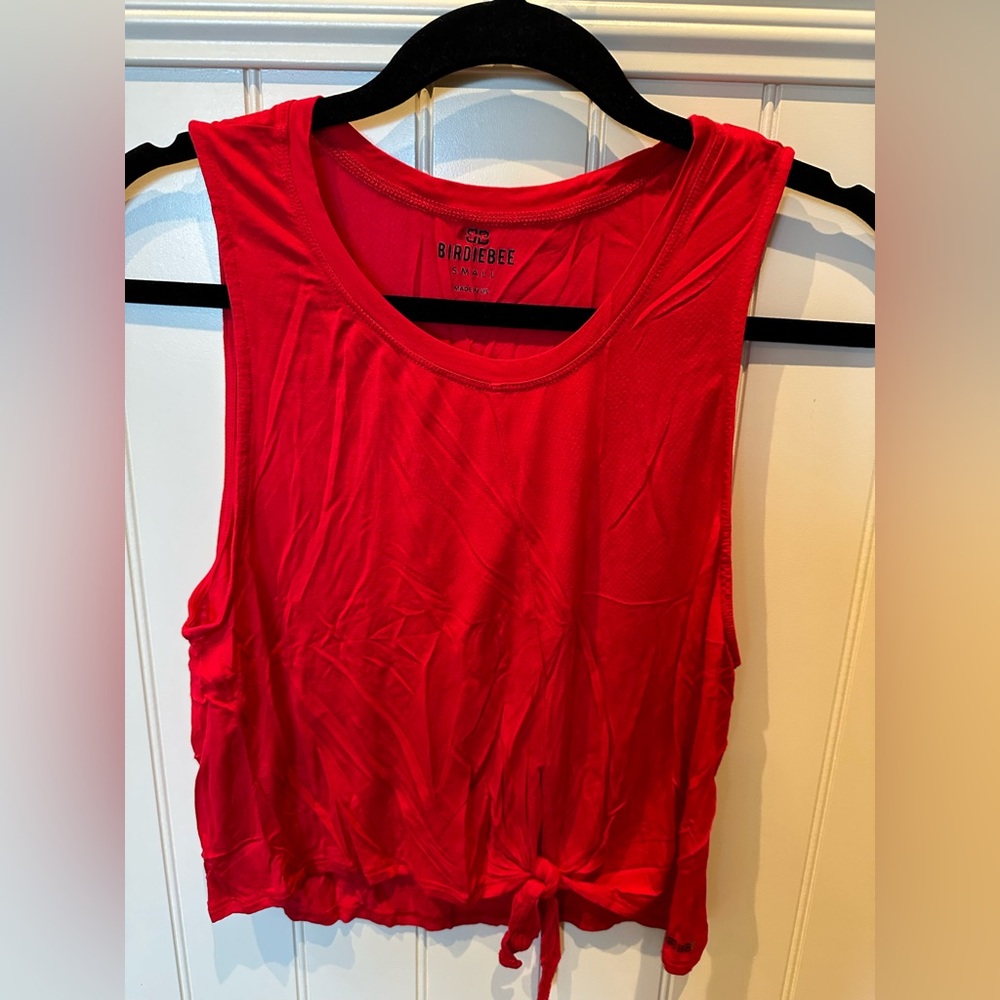 BIRDIE BEE Ladies Woman’s Size Small Red Sleeveless Top with Tie Bottom
